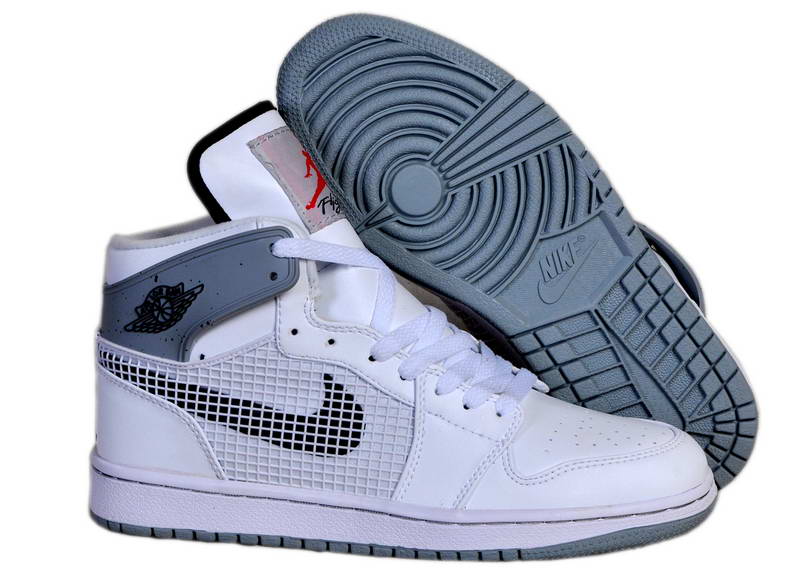 Nike Air Jordan 1 Retro 89 Ciment Gris Blanc